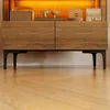 Glasvitrine 80x40x115cm Nussbaum-Optik mit warmer Produktbild-Vorschau 7