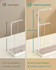 Two jewelry stands are shown side-by-side, one with fixed height and the other with adjustable height, with text highlighting their features. Produktbild-Vorschau
