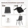 Instructional diagram showing the assembly steps for a chair. Voir les images du produit