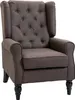HOMCOM Fauteuil de salon, fauteuil capitonné avec pieds en Voir les images du produit 1