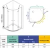 IMPTS Duschkabine 90x90cm Viertelkreis Duschabtrennung Produktbild-Vorschau 6