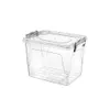 A clear, studio shot of a transparent plastic storage box with a lid, presented on a white background. Podgląd zdjęcia produktu