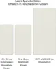 Three different sizes of baby bedding are shown with their dimensions and intended use. Produktbild-Vorschau