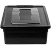 A black plastic storage box with a transparent lid insert, shown from the front. Anteprima dell’immagine prodotto