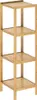 A four-tier bamboo shelf unit with slatted shelves and sides. Produktbild-Vorschau