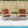 vidaXL Chaises de jardin 2 pcs. Pliable Rouge Bois massif Voir les images du produit 2