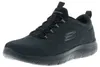A black Skechers sneaker is shown against a white background. Voir les images du produit