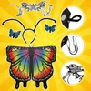 A collage of butterfly costume accessories against a yellow sunburst background. Produktbild-Vorschau