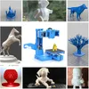 A collage of various 3D printed objects and a 3D printer. Produktbild-Vorschau