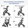 ELONEO 2in1 Rollstuhl Rollator faltbar und leicht mit Sitz, Produktbild-Vorschau 6