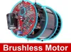 Exploded view of a brushless motor's internal components, highlighting the circuit board and motor structure. Produktbild-Vorschau