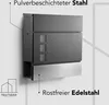NewHabitat Briefkasten Anthrazit mit Zeitungsfach Produktbild-Vorschau 9