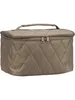 A quilted cosmetic bag with a handle and zippers. Anteprima dell’immagine prodotto