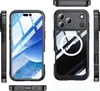 Multiple views of a black iPhone case with a clear back and MagSafe ring. Produktbild-Vorschau