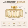 Deckenlampe Golden Metall Deckenleuchte E27 Fassung Ø30cm Produktbild-Vorschau 3