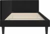 A black bed frame with a slatted mattress base, shown from the side. Podgląd zdjęcia produktu