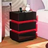 Nachttische mit LED,Hochglanz Nachttisch mit 3 Produktbild-Vorschau 2