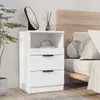 vidaXL Nachttische 2 Stk. Weiß Holzwerkstoff Produktbild-Vorschau 3