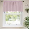 A pink valance curtain is hung above a white window. Produktbild-Vorschau