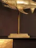 FineBuy Dekofigur Hai Aluminium Gold Maritim 70 cm mit Produktbild-Vorschau 5
