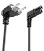 deleyCON 7,5m Netzkabel Eurostecker 90° auf C7 Buchse 90° - Produktbild-Vorschau 2