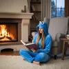 Jumpsuit Onesie für Damen und Herren - Sanft Kuschelig Uni Produktbild-Vorschau 9