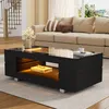 MODFU Table Basse Noir Design avec LED - Meuble de Salon Voir les images du produit 3