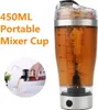 A product image featuring a portable mixer cup with text overlays and a smaller inset image showing liquid being poured. Produktbild-Vorschau