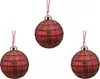 Weihnachtskugeln Glas Schottenkaro Muster 8cm Produktbild-Vorschau 2