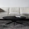 Couchtisch Oval - Schwarz - Mangoholz - 130cm - Couchtisch Produktbild-Vorschau 1