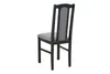 A single black dining chair with a gray upholstered seat and backrest, shown from a three-quarter rear view against a white background. Voir les images du produit