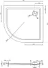 Mexen Flow piatto doccia semicircolare asimmetrico slim Anteprima dell’immagine prodotto 6
