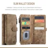 A marketing image showcasing a brown leather wallet with multiple card slots and a zipper compartment. Produktbild-Vorschau