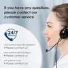 A woman wearing a headset, likely a customer service representative, with text overlays offering contact information and service details. Anteprima dell’immagine prodotto