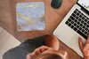 MuchoWow® Mauspad Mousepad Marmor - Blau - Gold 20x20 cm - Produktbild-Vorschau 3