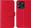 A red flip cover phone case for a Xiaomi Redmi Note 14 5G, shown open and closed. Produktbild-Vorschau