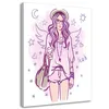 Leinwandbild hipster girl pop art 70x100 cm Feeby rosa Produktbild-Vorschau 1