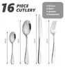 Besteck Set, Besteck Set für 4 Personen, 16 teilig Produktbild-Vorschau 2