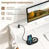 COSTWAY počítačový stôl s LED osvetlením, zásuvkami, Náhľad obrázku produktu 4