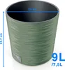 A green planter with dimensions and capacity indicated. Produktbild-Vorschau