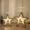 2 stuks LED-houten sterren, bruin, kerstdecoratie, 30 cm Productafbeelding-voorbeeld 5
