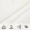 A close-up view of white fabric with four icons at the bottom representing product features. Anteprima dell’immagine prodotto