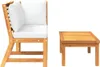 vidaXL 3-tlg. Garten-Lounge-Set mit Creme Kissen Akazie Produktbild-Vorschau 4
