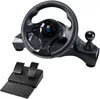 A gaming steering wheel, pedals, and gear shifter are shown against a white background. Náhľad obrázku produktu