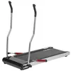A treadmill with handlebars and red grips against a white background. Voir les images du produit