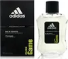 A bottle of Adidas Pure Game Eau de Toilette and its packaging are displayed side-by-side against a white background. Anteprima dell’immagine prodotto
