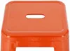 A close-up view of the top of an orange metal stool. Náhľad obrázku produktu