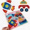 Malplay Dřevěné puzzle "Vozidla" Vzdělávací vzdělávací Náhled obrázku produktu 6