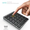 A finger pressing a key on a numeric Bluetooth keyboard. Produktbild-Vorschau