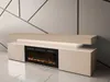 A modern TV stand with a built-in fireplace in a minimalist living room setting. Náhľad obrázku produktu